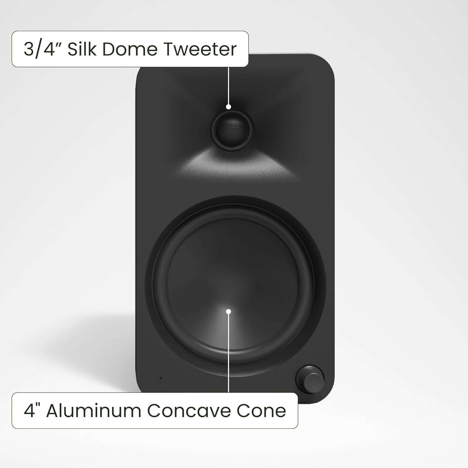 Kanto ORA4 140W Powered Reference Speakers with Bluetooth 5.0 and USB-C Input | 4” Woofers with Deep Bass Extension | Bi-Amplified | 80 Hz Automatic Crossover | Reference Quality Sound | Pair | Black