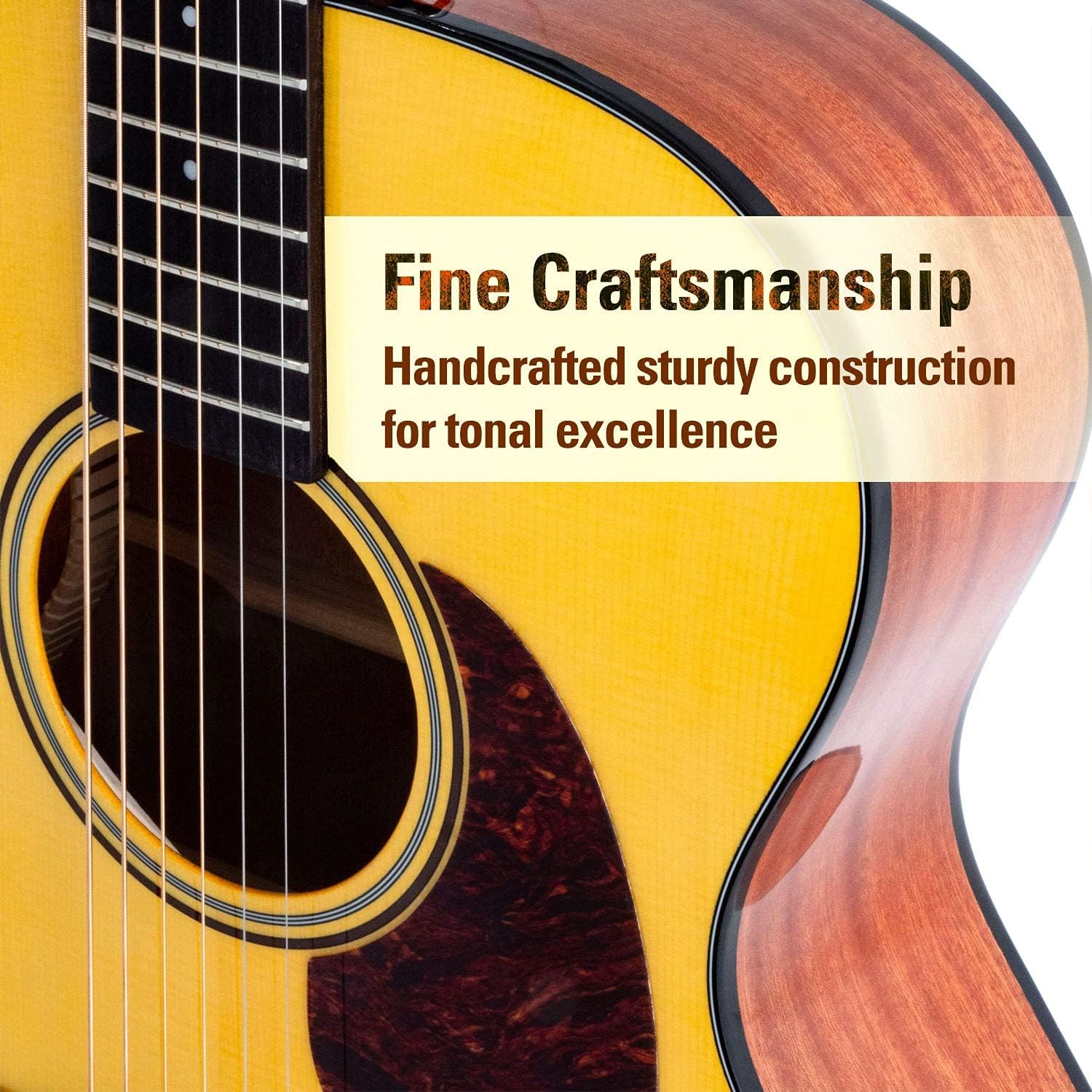 SIGMA 40” Acoustic Guitar, OOO, 4/4 Full-Size, with D'Addario EXP16 Strings, Solid Spruce Top, Vintage Tinted Gloss, Mahogany Back & Sides, Right(10A)