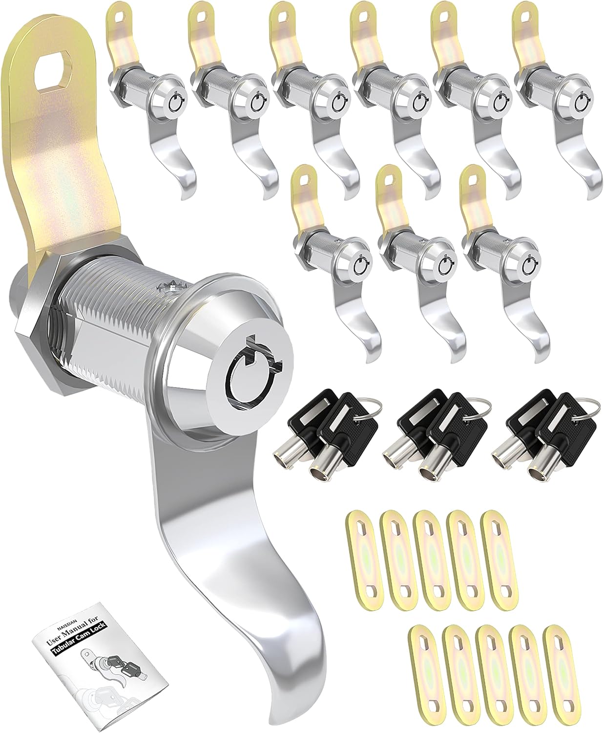 RV Locks for Storage Door 1 1/2 INCH, Camper Storage Locks for Travel Trailer Compartment Cabinet Drawer with Keys 1 1/2