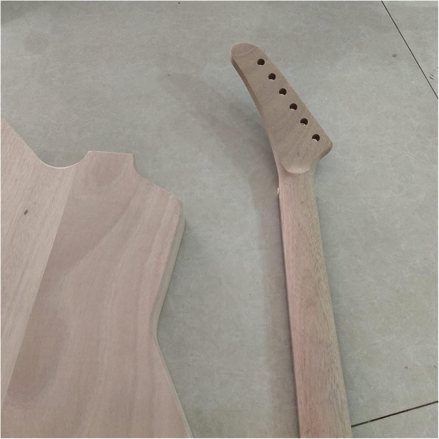 Unfinished Guitar Kit Unfinished Electric Guitar Kit Mahogany Neck and Body Handmade ​Guitar Body