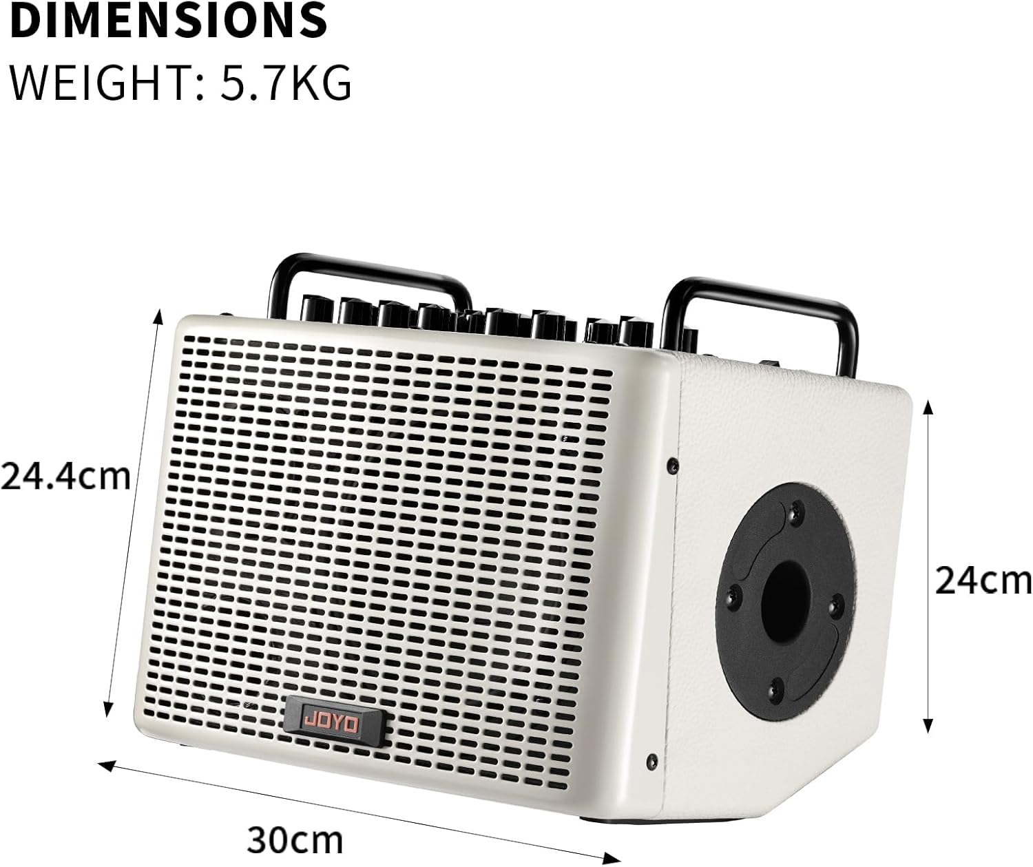 JOYO Guitar Amp 40W Multifunctional Bluetooth Combo Amplifier Reverb Chorus Delay Drum Patterns Vocal Channel for Acoustic Electric Guitar Keyboard Outdoor Gigs & Practice (BSK-40 White)