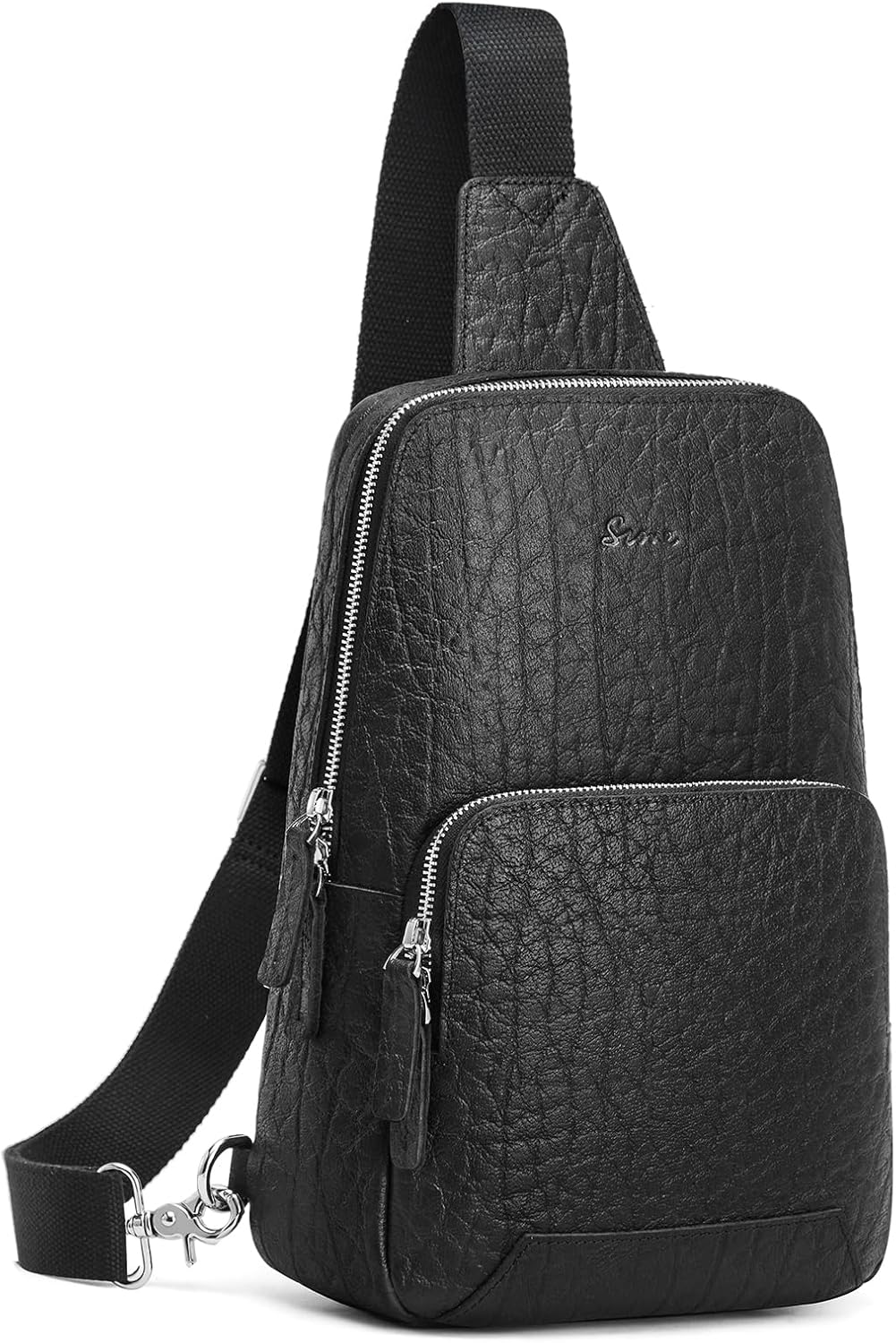 S-ZONE Sling Bag for Men Women RFID Blocking Genuine Leather Crossbody Shoulder Bag Backpack Hiking Daypack Travel