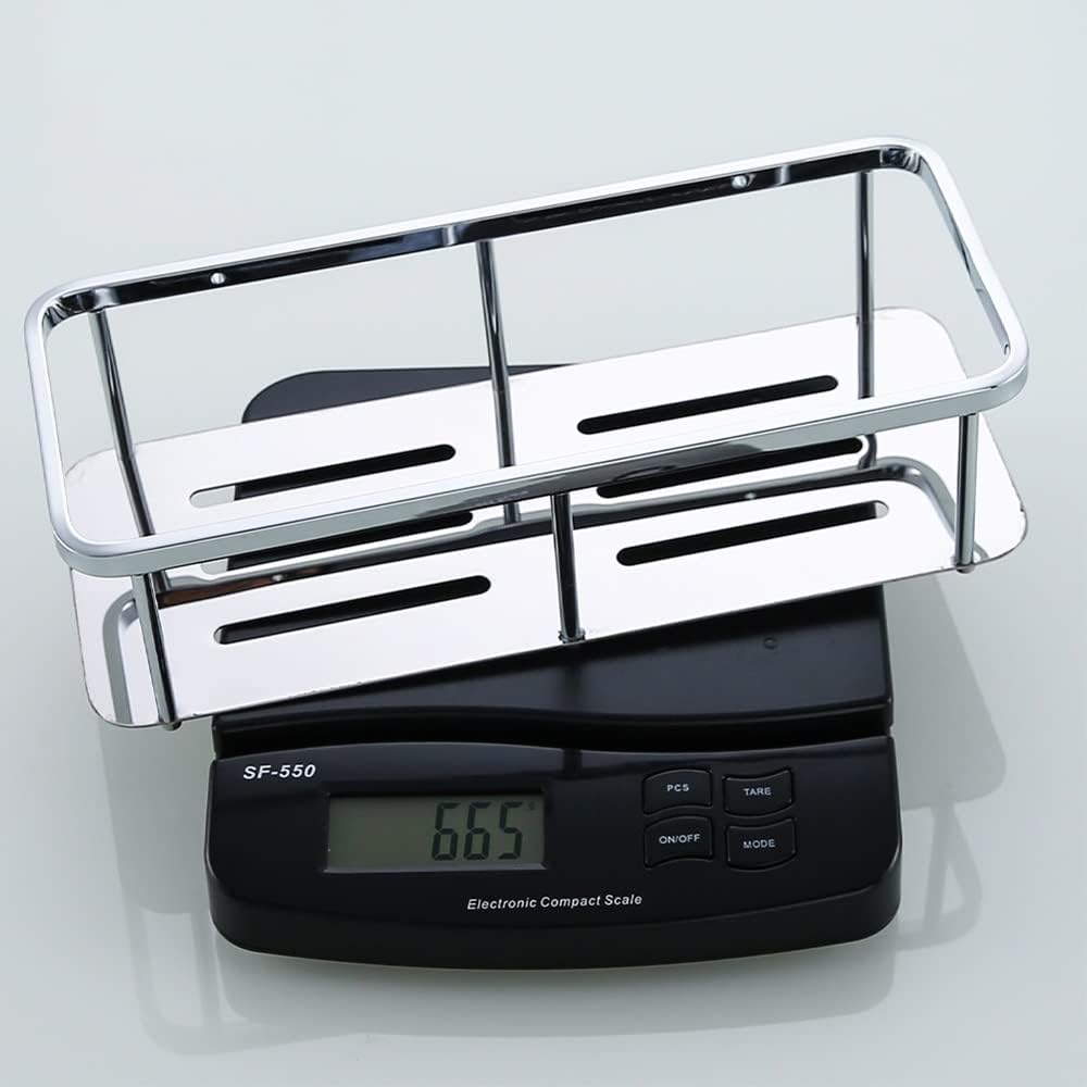 Shower Caddy Stainless Steel Shelves Bathroom Shower Shelf, Storage Rack, Bathroom Shelf, Wall Mount Shelf, Shampoo Holder Basket Bathroom Organizer (Color : Matte Black)