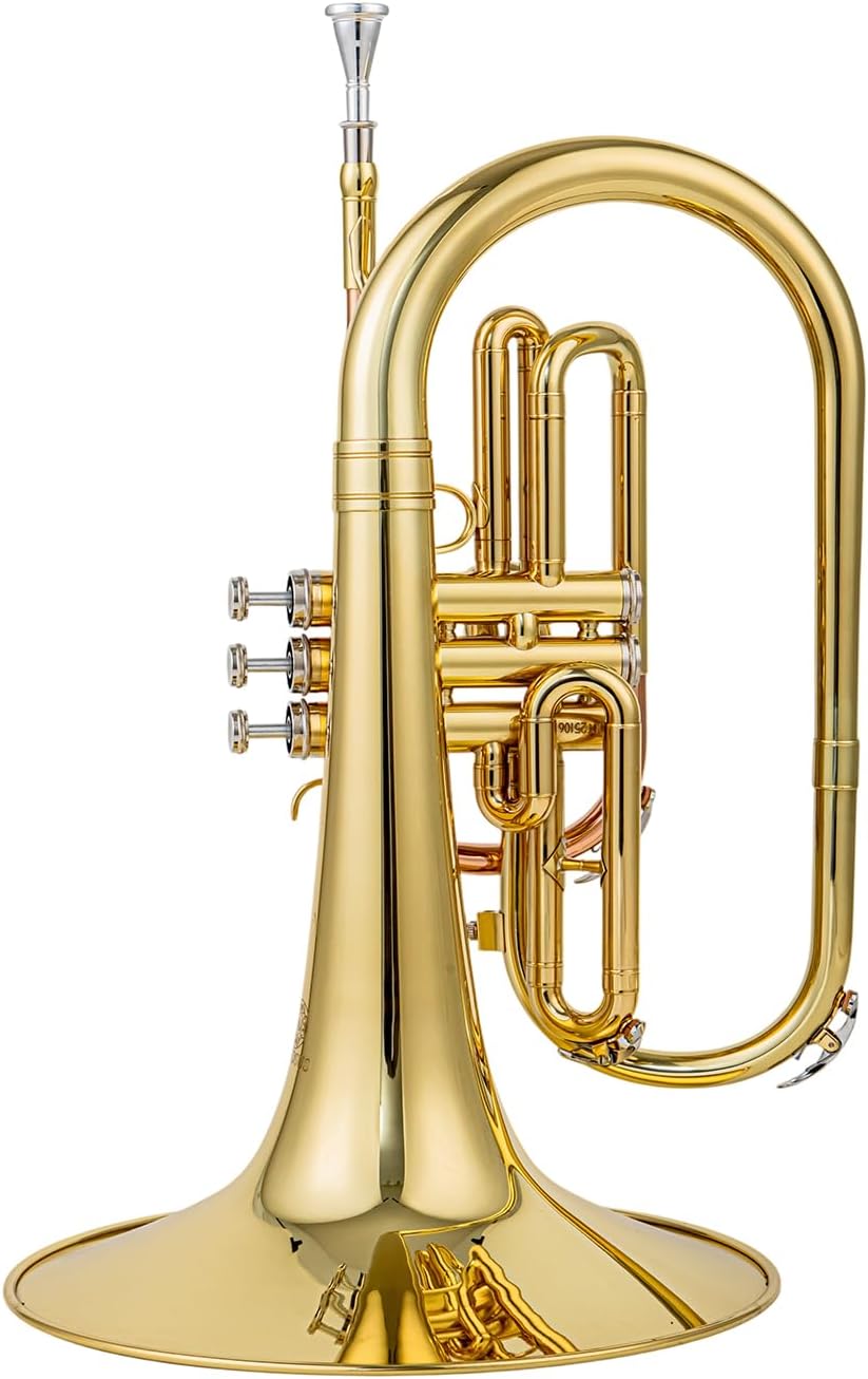 jmg-600 marching mellophone for advanced beginners and high school students f key brass instrument with phosphor copper leadpipe gold lacquer finish