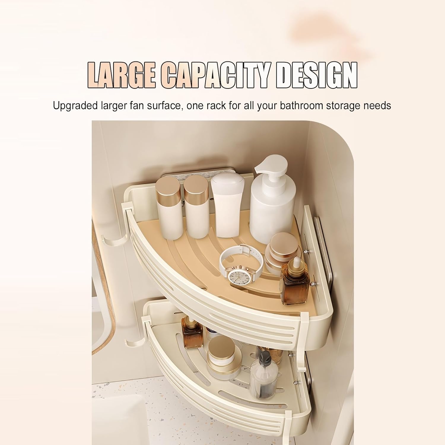 Adhesive Corner Shower Caddy Shelf, No Drilling Shower Organizer with Large Capacity, Rustproof & Waterproof, Removable(Triple layer)