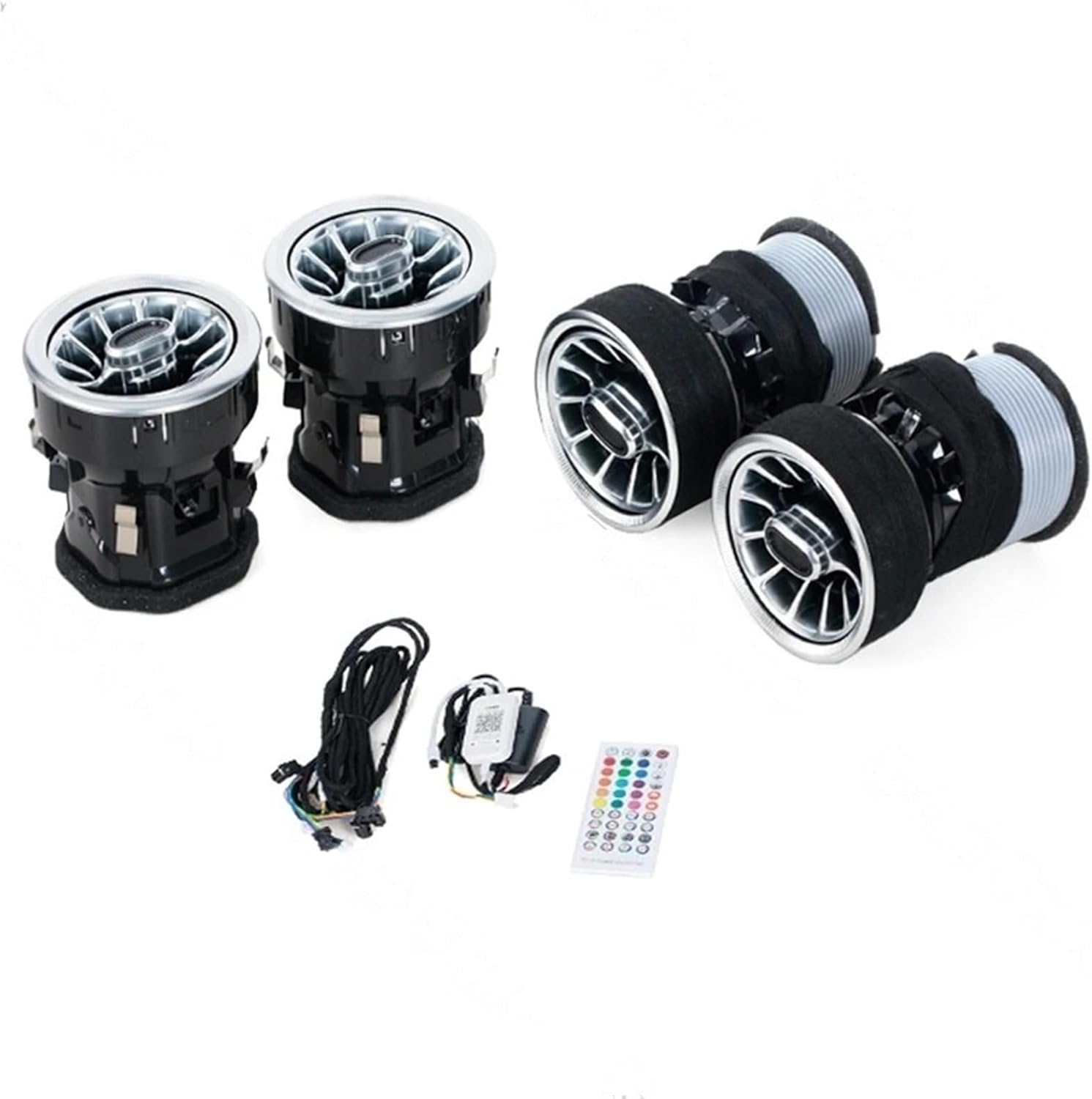 For Benz Sprinter Front Air Condition Vent Outlet Ambient Light Turbo Interior Trim Car Accessories(Beige Black)