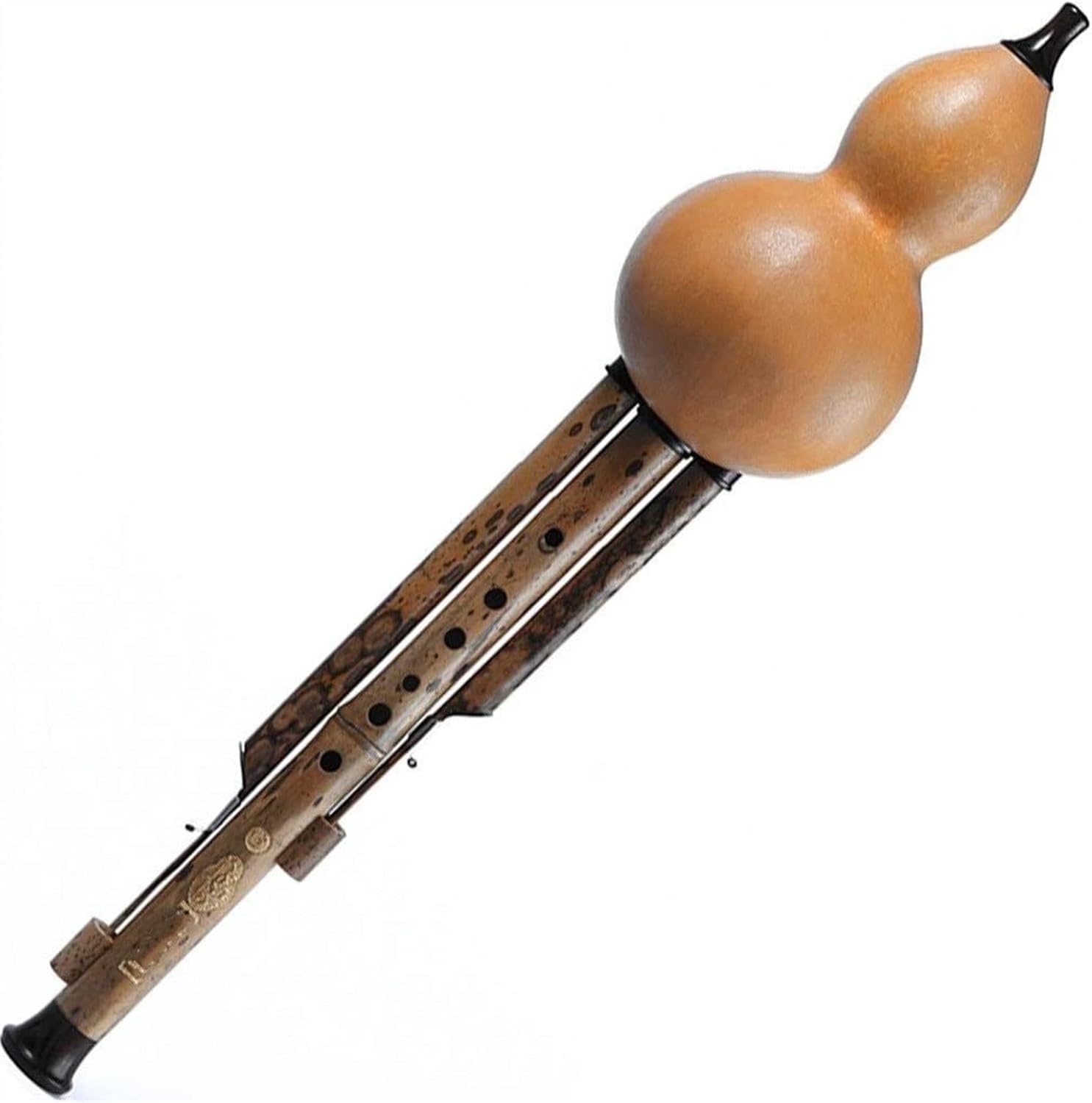 FLFL Hulusi Cucurbit Flute Professional Playing Three-Tube Flute (Color : C-Key)