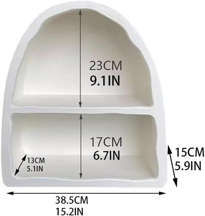 Arched Wall Cabinet with Shelf, Small Decorative Arch Wall Shelf for Coffee Mug Display, Key Holder, Entryway Storage, Rustic Wall Mounted Cabinet for Bathroom, Kitchen or Living Room(White)