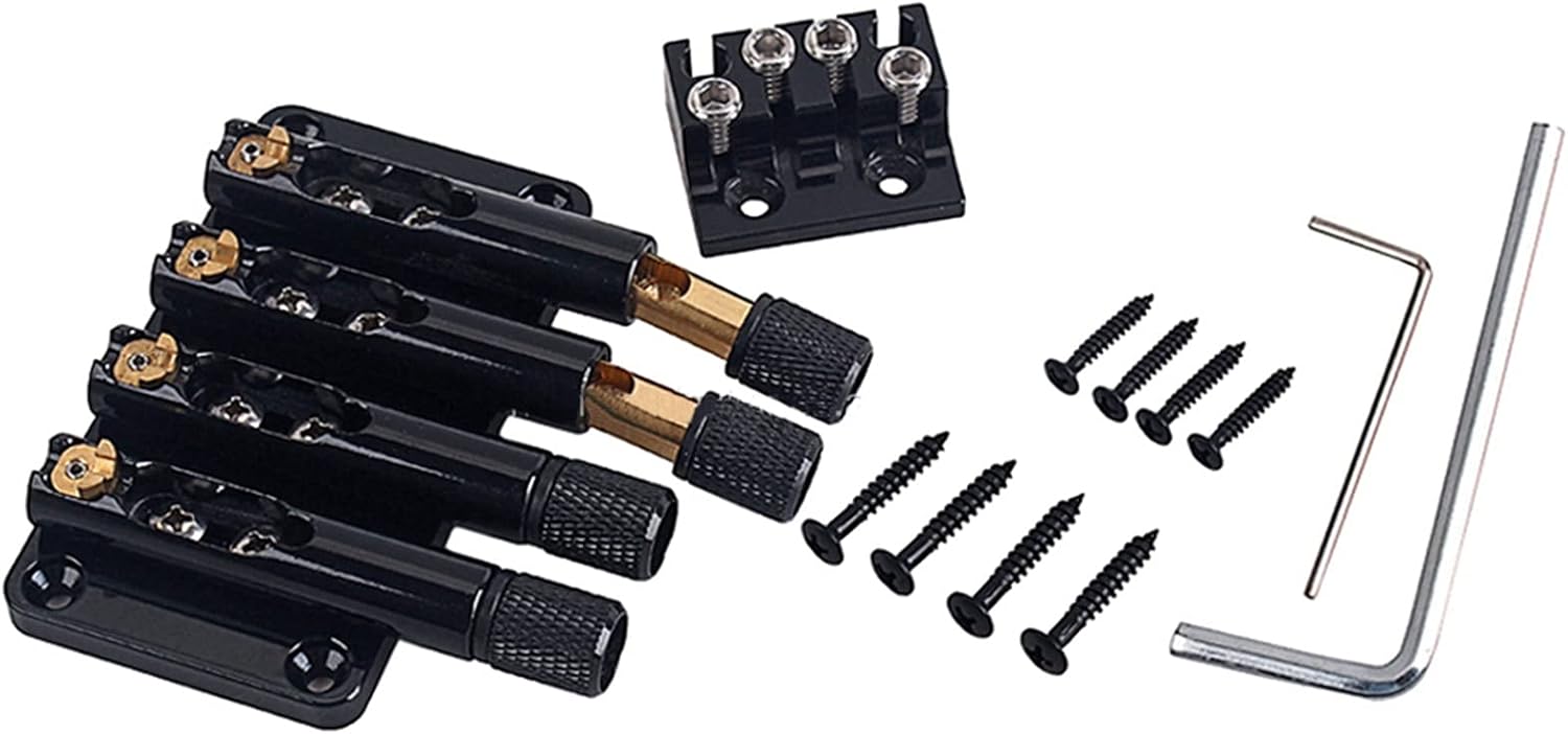 Four Strings Headless Bass Bridge for Bass Guitar Guitar Bridge System Set
