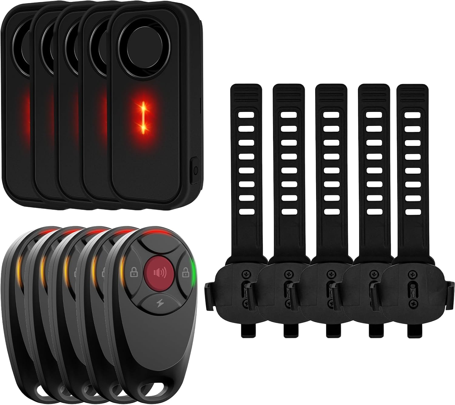 NineLeaf Car Alarm System with Remote –113dB Wireless Anti Theft Device,Security Lights for Cars,7 Sensitivity & 3 Volume,LED,Easy Installation, IP66 Waterproof, Long Battery Life for Cars, Bikes,5PK