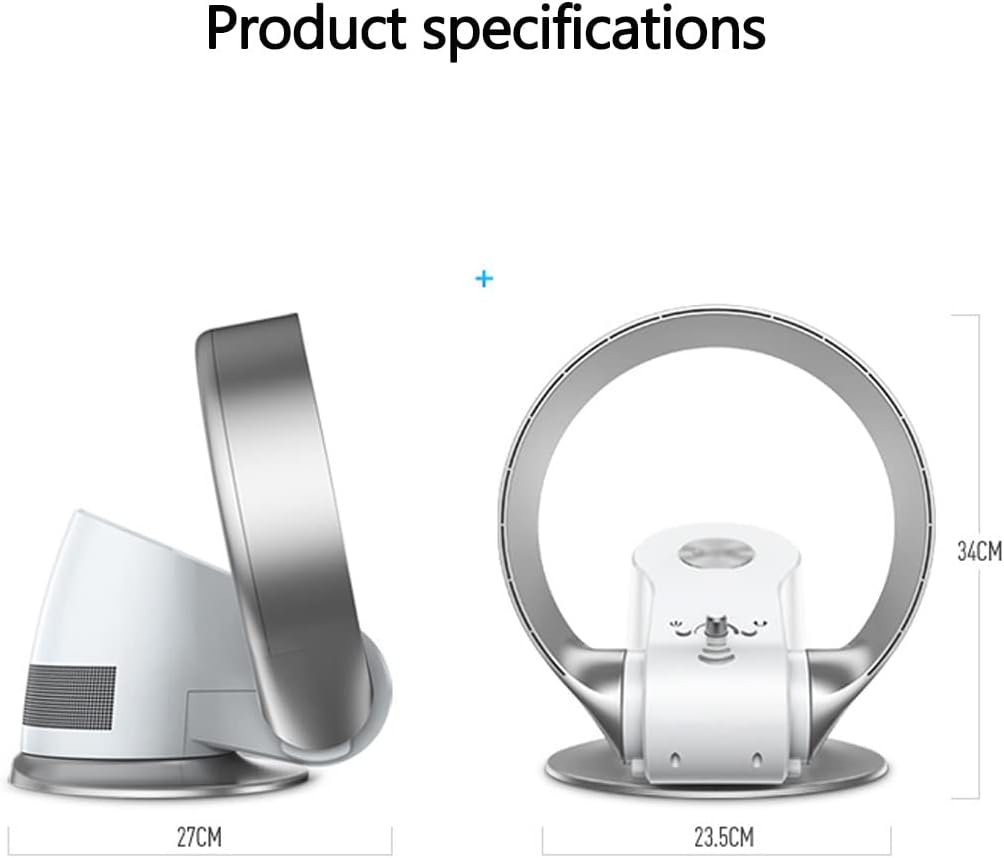 Standing Cooling Fan Bladeless Fan Wall Mount Fan Quiet Floor Fan 90° Oscillation with Remote for Bedroom, Office Summer Gifts (Color : Silver)