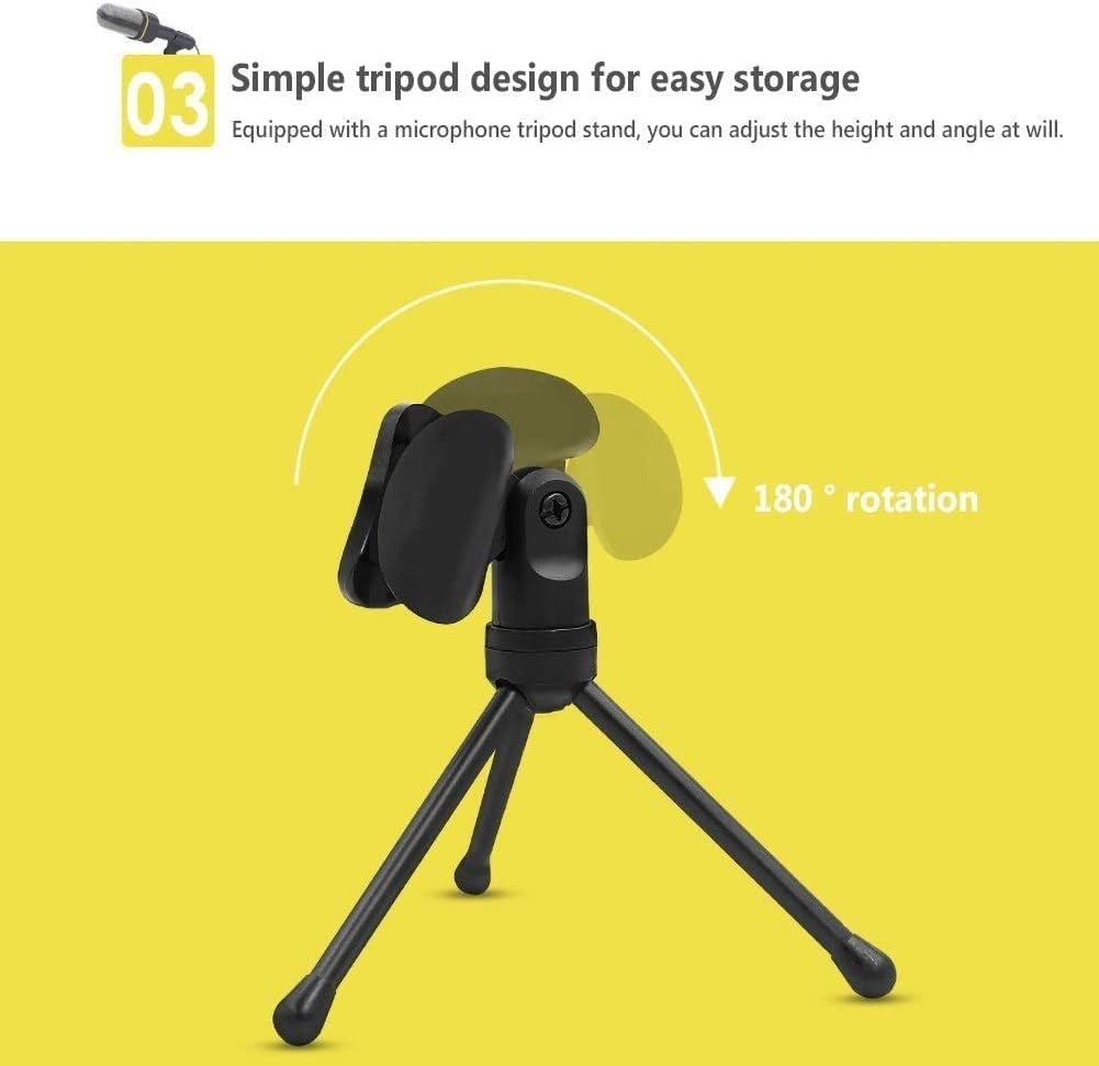 PC Microphone with Mic Stand, Professional 3.5mm Jack Recording Condenser Microphone Audio Broadcast Sound Recording Condenser Microphone