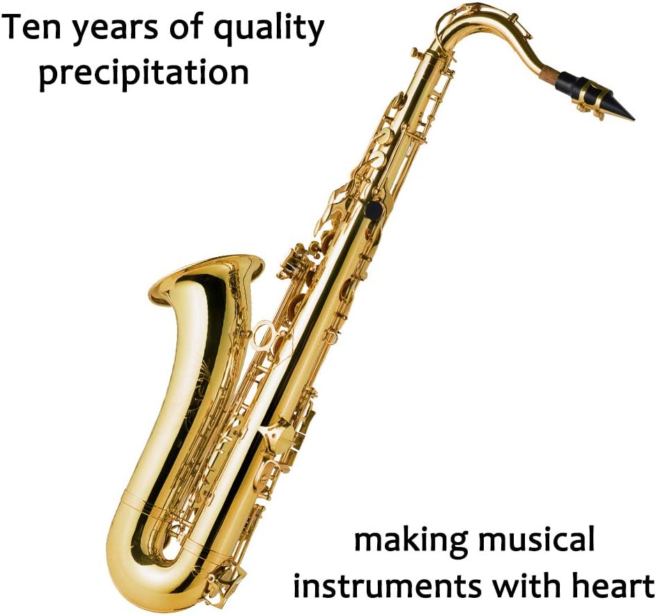 EASTROCK Tenor Saxophone Golden B Flat Tenor Sax Professional Tenor Saxophone for Beginners Students and Musicians with Carrying Case,Mouthpiece,Reeds,Cushion Pads,Cleaning Kit,Neck Strap