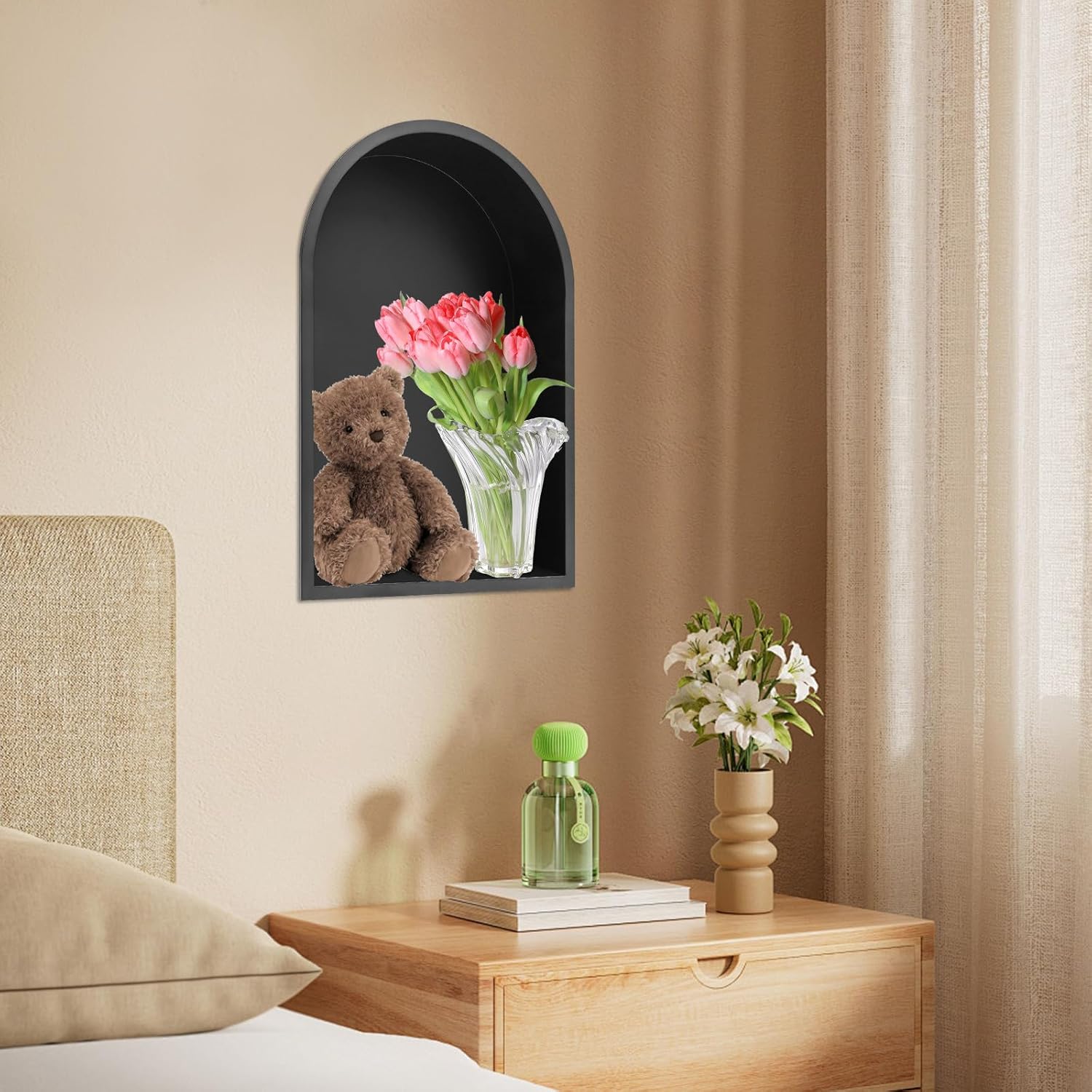 13.11x19.09in Stainless Steel Shower Niche Recessed Storage Shelf, 304 Rust-Resistant Gold Bathroom Kitchen Wall Mount Easy Install Large Capacity (Black)