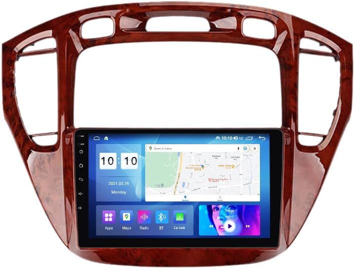 Android Car Stereo for Toyota Highlander 2000-2007 Brown,9 inch IPS Touchscreen with Upgrade Wireless CarPlay & Android Auto,WiFi/GPS,Support SWC and Subwoofer,4-Core 1+32G