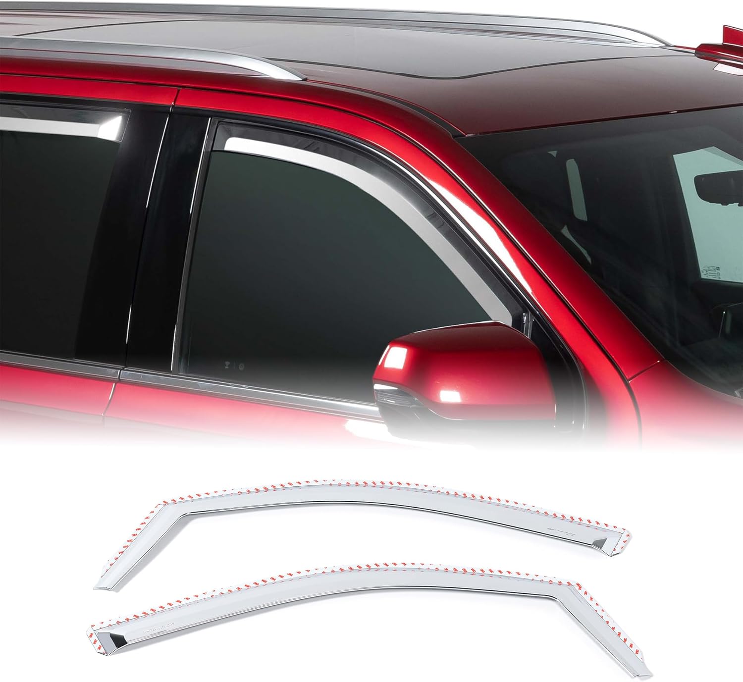 Putco Element Chrome Window Deflectors Fits Chevy Silverado/GMC Sierra/Chevy Suburban/GMC Yukon XL/Cadillac Escalade 1999-2007 - Set of 2 - in Channel Install