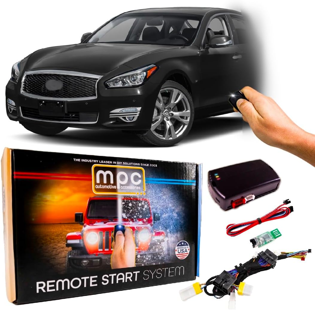 MPC OEM Remote Activated Remote Start Kit Compatible with 2014-2018 Infiniti Q70 - Push-to-Start - T-Harness - Firmware Preloaded