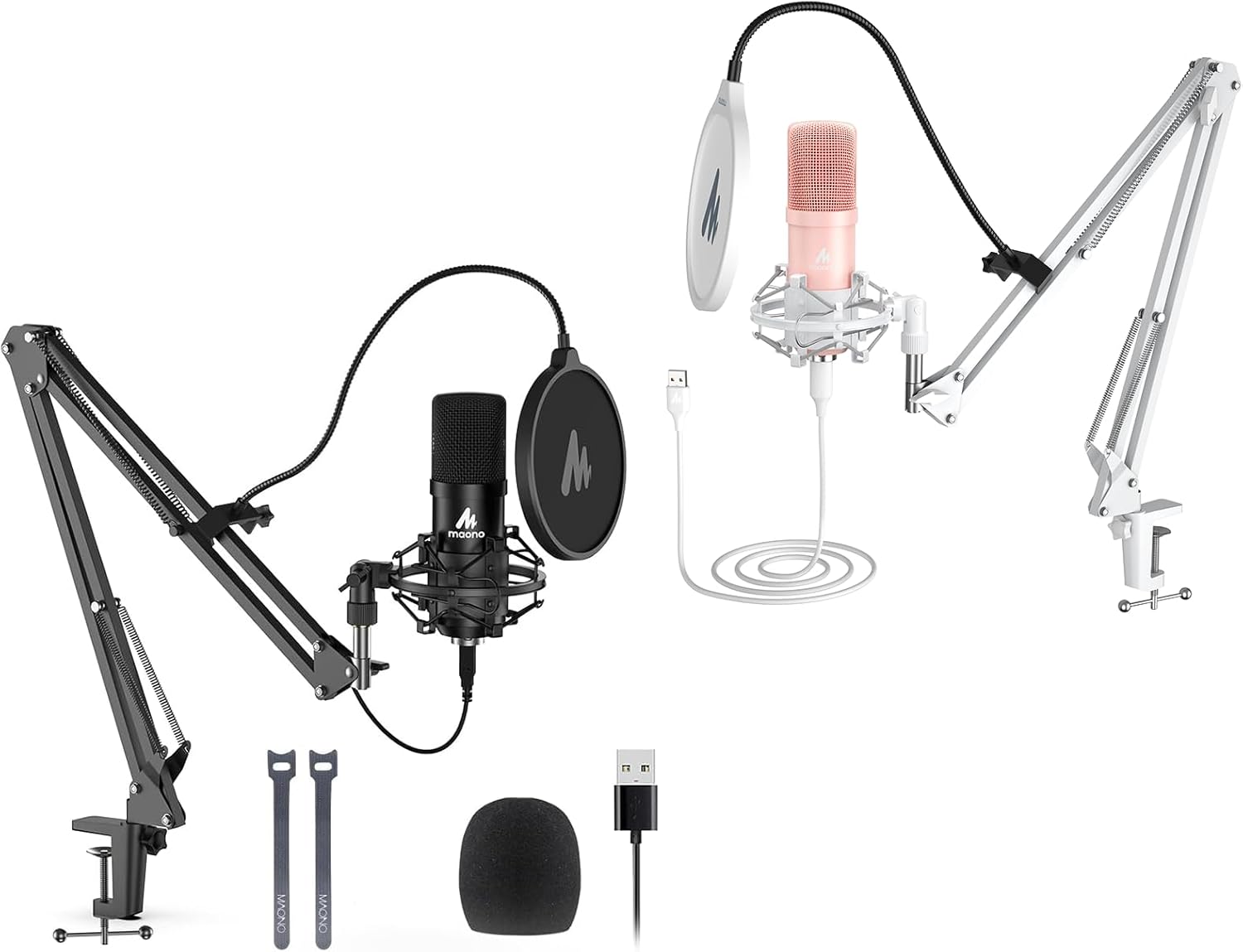 MAONO USB Microphone Kit, 192KHZ/24Bit Plug & Play PC Computer Podcast Condenser Cardioid Metal Mic Kit with Professional Sound Chipset for Recording, Gaming, Singing, YouTube