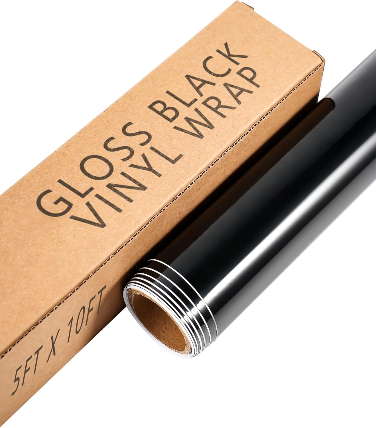 Gloss Black Car Vinyl Wrap Roll for Cars, 10ft x 5ft Vinyl Wrap Film for Cars Body Protection, Scratch Resistance with Air Release Technology (Gloss Black)