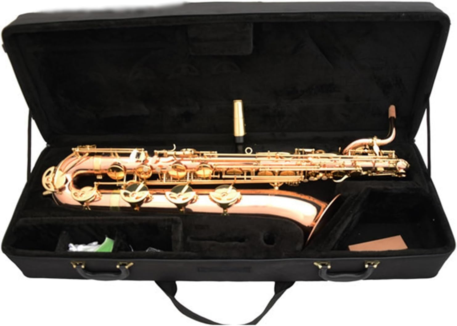 Professional Baritone E-Flat Phosphor Bronze Body Lacquered Gold Keys Saxophone Instrument