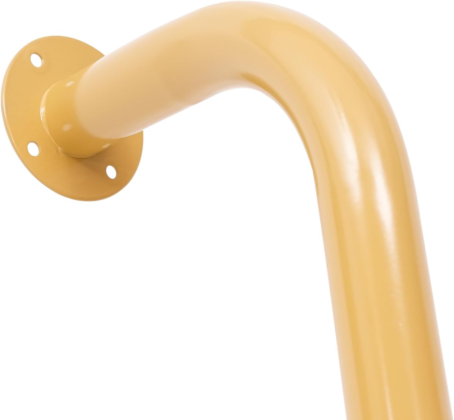 3 Tiers Wall Mounted Ladder Style Computer Laptop Desk, Industrial Wall Mount Desk with Shelves & Power Strip as Work Platform, Desk 36 x 20 Inch (Gold + White)