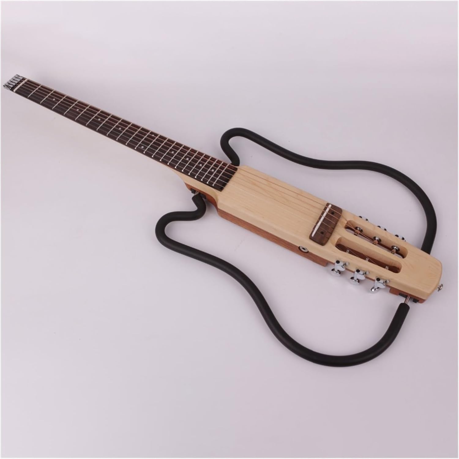 VENEKA Headless Electric Guitar Headless Silent Travel Electric Acoustic Guitar Right Left Hand Portable Travel Built in Effector Guitar (Color : Left Hand)