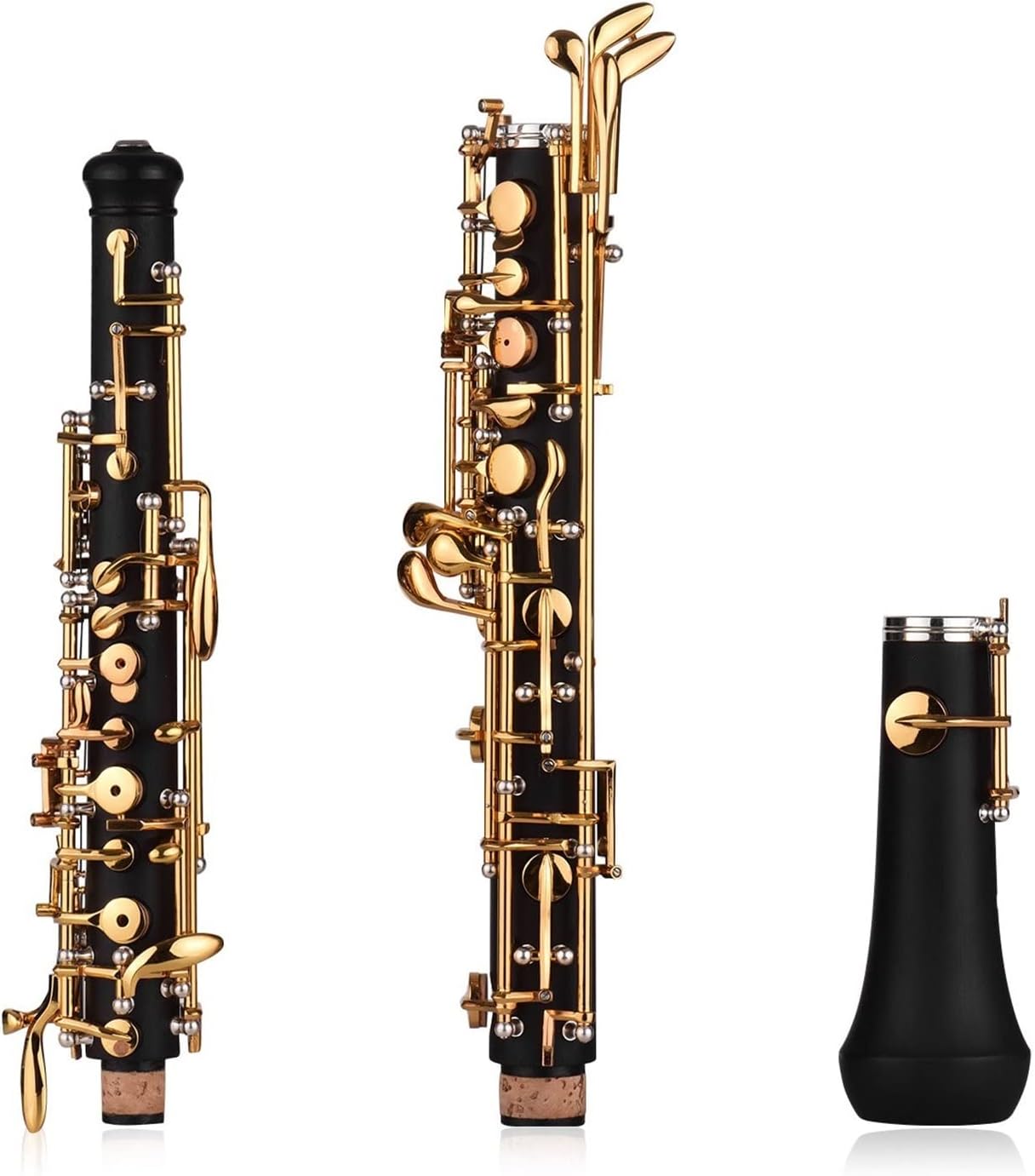 Professional C Key Oboe Semi-Automatic Style Woodwind Instrument with Oboe Reed Gloves Leather Case Carry Bag Oboes Beginner (Color : Silver-Plated Keys)