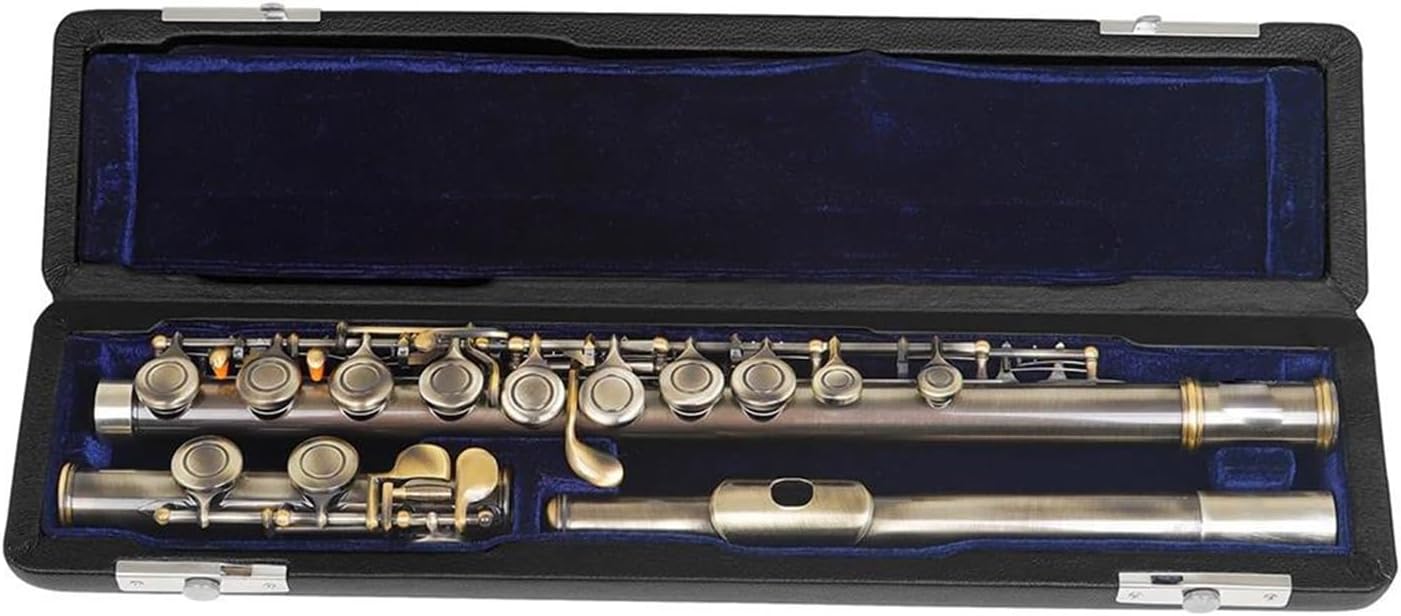 C-Key 16-Hole Flute Set C Key Flute With Case Cloth Gloves Woodwind Instrument Accessory Green Antique