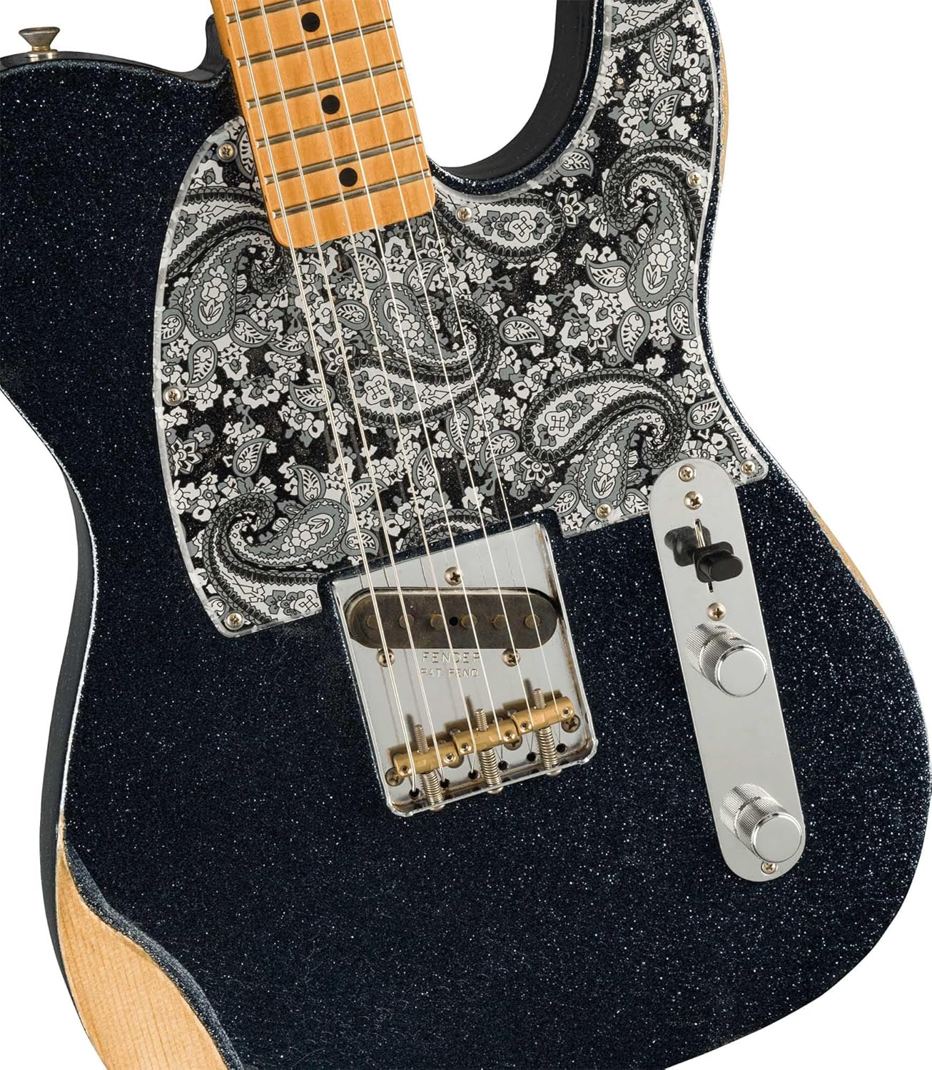 Fender Brad Paisley Esquire Telecaster - Black Sparkle Bundle with Gig Bag, Strap, Cable, and Guitar Cleaning Kit
