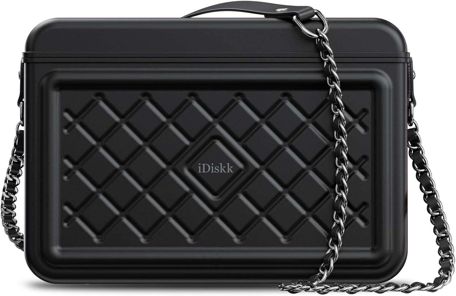 iDiskk Security Lock Box, Metal Safe Box with Anti-Theft with Fingerprint and Password Unlocking, MFi Certification Compatible with Find My App (iOS Only) Ideal for Secure Storage of Valuables