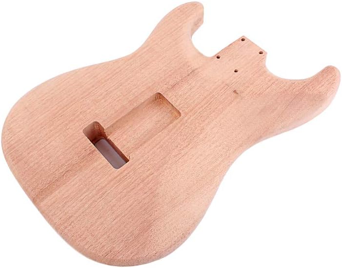 Alnicov Unfinished Electric Guitar Body for Fender Stratocaster ST Guitar DIY Accessory Red Walnut Wood