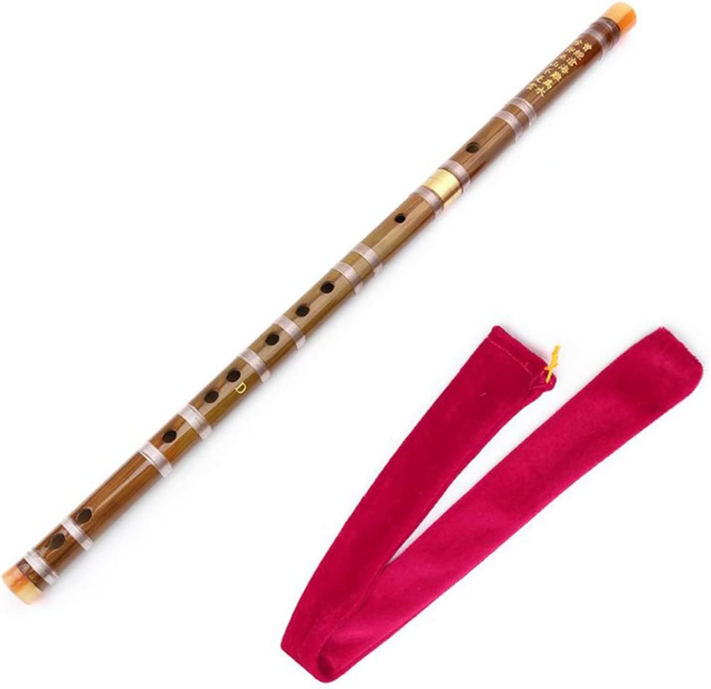 TSTS Chinese Bamboo Flute Professional Bamboo Flute Chinese Woodwind C/D/G Key Transverse Flute Dizi Brown Color (Color : D Key)