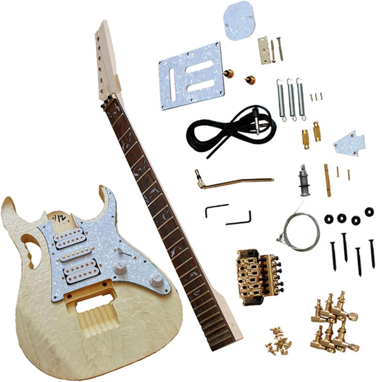 DIY Electric Guitar Kit Professional Guitar Kit Basswood Body Rosewood Fingerboard Maple Neck Beginner Electric Guitar Kit