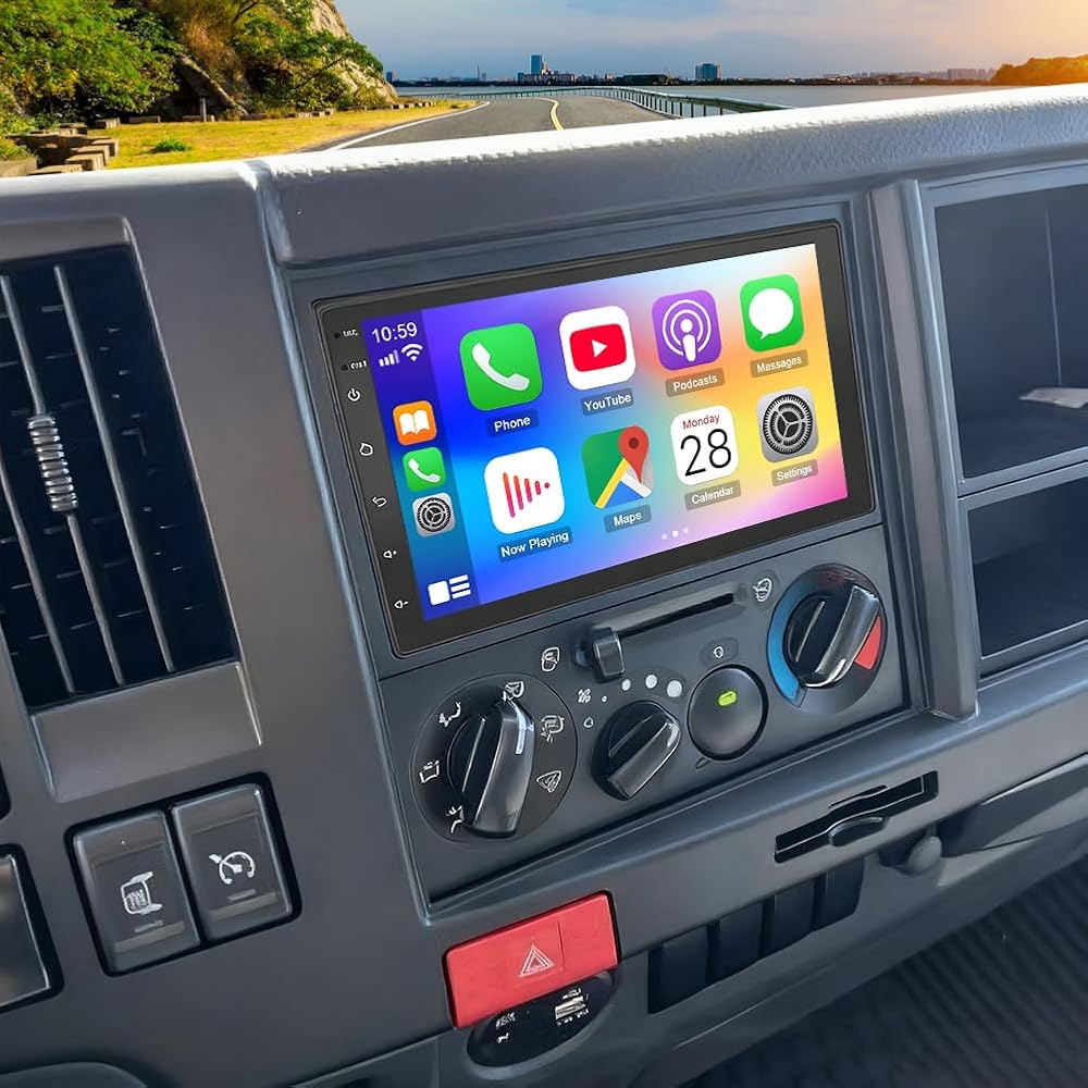 Android 14.0 Car Radio Stereo for Isuzu N Series (NNR/NPR/NPS/NQR), 7 Touchscreen Radio with Wireless Carplay & Android Auto Support Bluetooth GPS WiFi DSP FM Mirror Link+ AHD Backup Camera [4+64G]