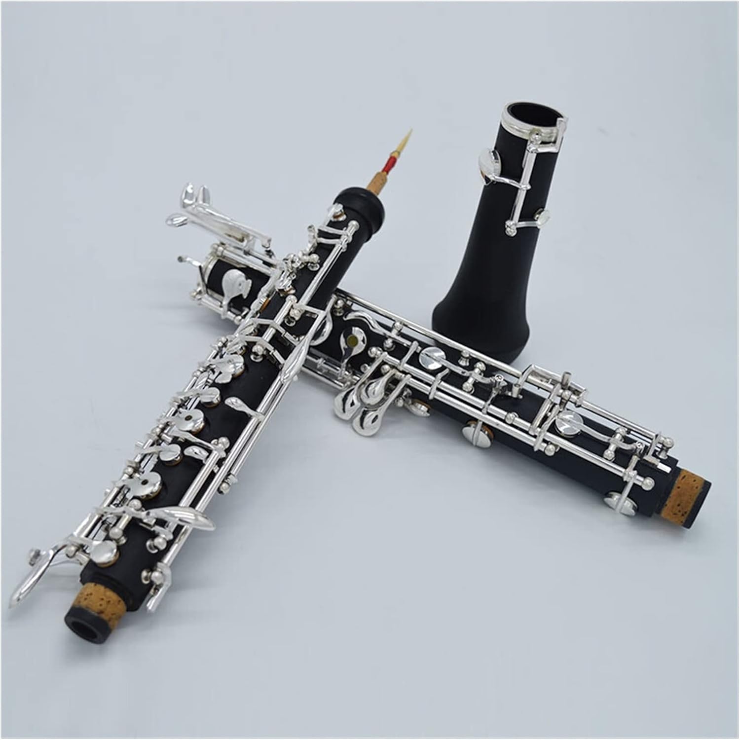 Professional C Key Oboe Semi-Automatic/Automatic Bakelite Body Key Silver-Plated Woodwind Instrument (Color : Auto)