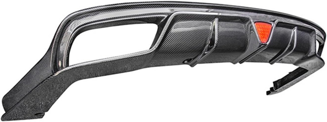 Carbon Fiber Rear Diffuser Bumper Lip Spoiler Splitter with Light Compatible For Maserati Quattroporte 2013-2016 Car Modification(CARBON FIBER)