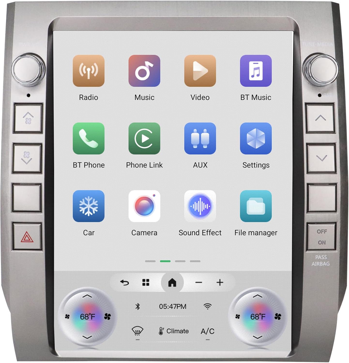 Cidava T-Style Car Radio, CarPlay Stereo for Toyota Tundra 2014-2021, 12.1 Inch Android Head Unit Replacement Support Wired and Wireless Car Play/Android Auto, AM/FM Radio, Back-Up Camera