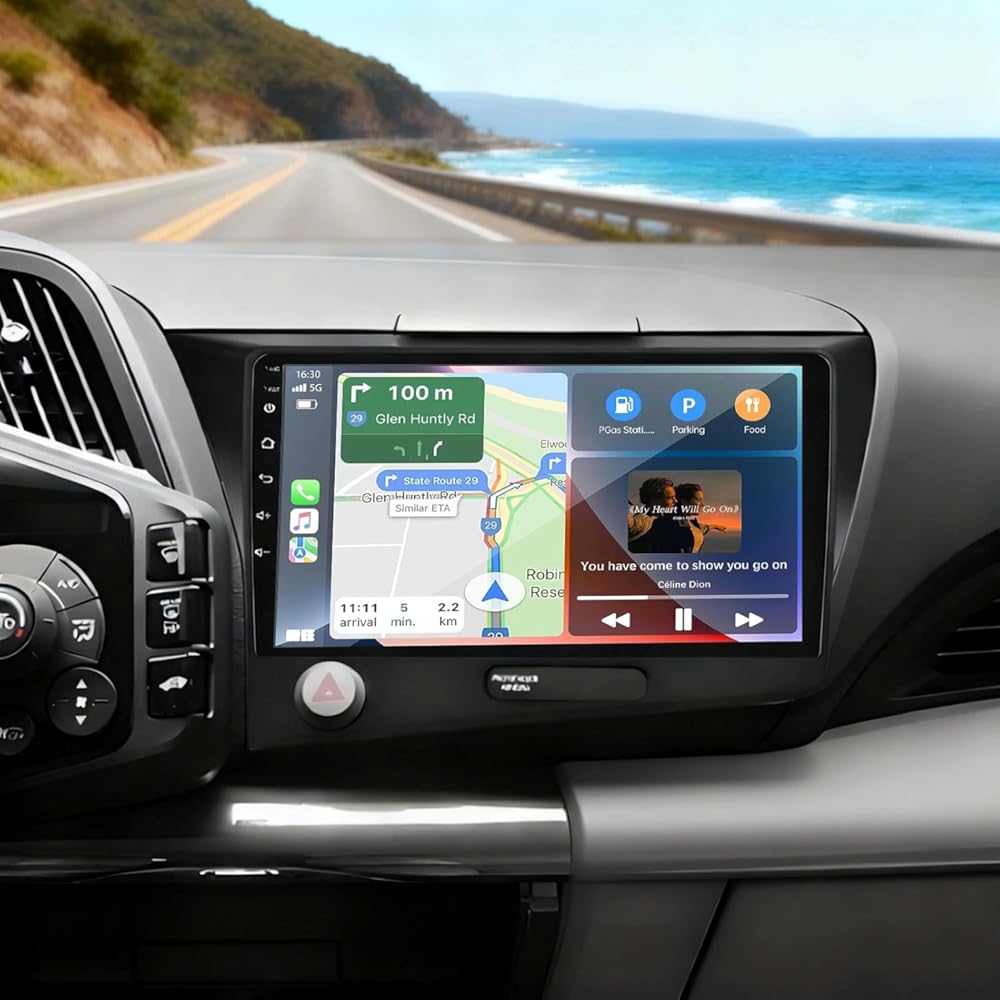 Car Radio Bluetooth for 2015 Honda CRZ, Android 15 4G+64G 9inch IPS Touch Screen Car Stereo with CarPlay Android Auto GPS Navigator WiFi SWC Backup CameraCan Bus Mirrorlink RDS FM USB MIC