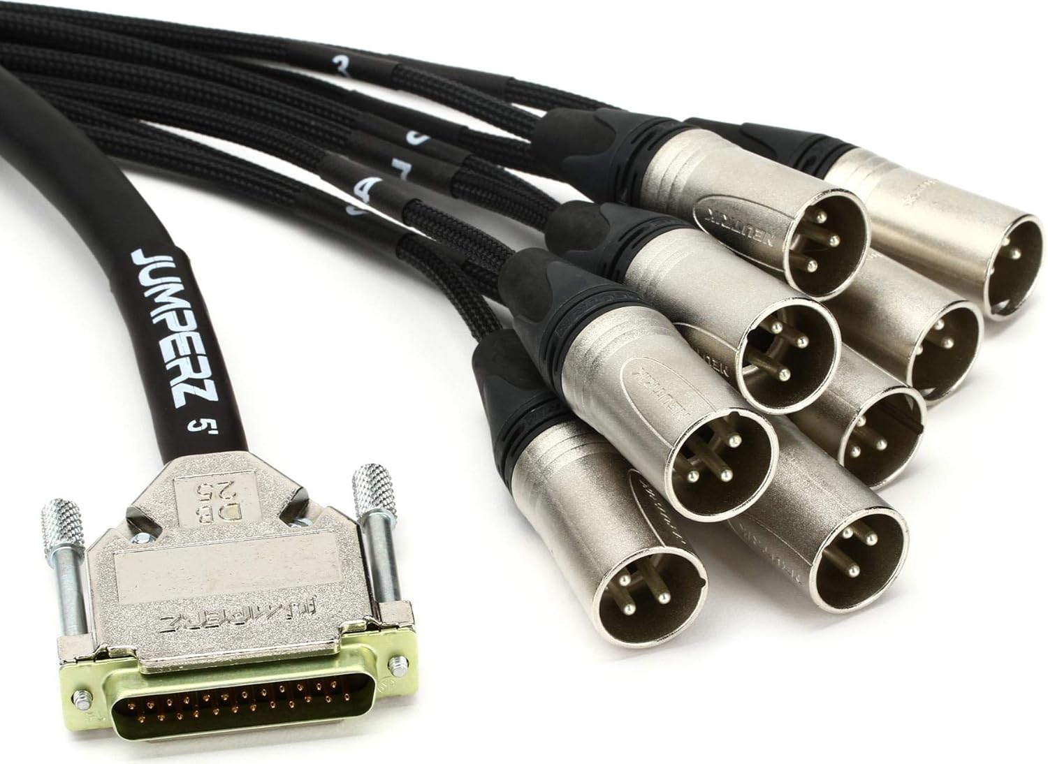 JUMPERZ JDB25-XLRM Zipline DB25 to XLR Male 8-Channel Analog Audio Interface Cable - 5 Foot