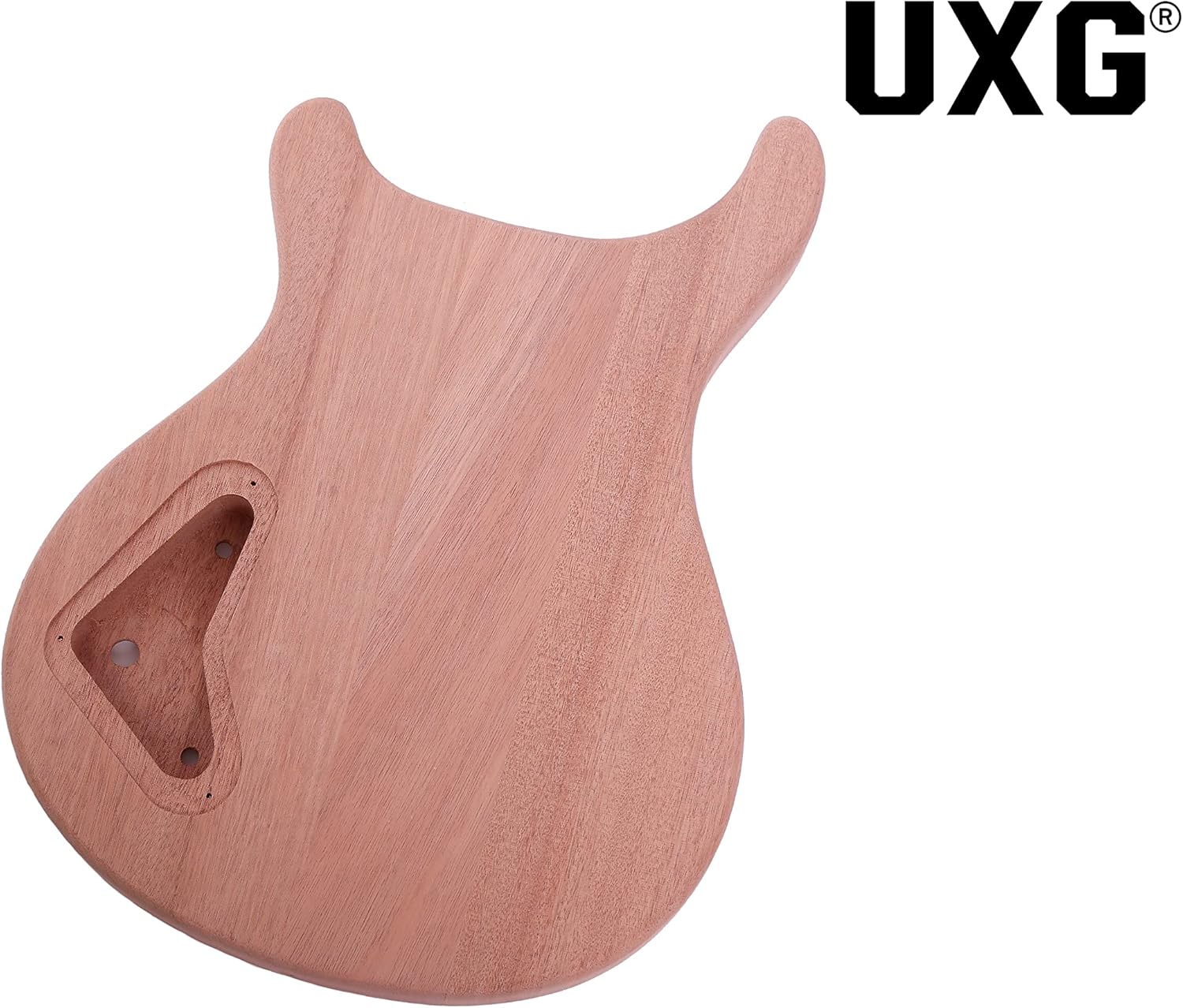 PRS Style DIY Electric Guitar kits,Mahogany Body, Mahogany Neck and Rosewood Fingerboard, H-H Pickup Configuration, Natural with Tiger Stripes