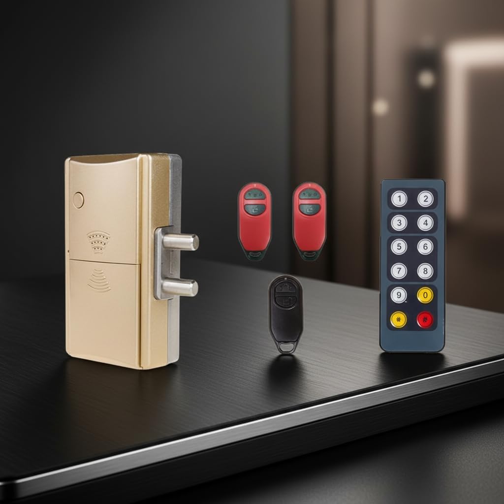 Invisible Keyless Entry Door Lock with Remote Control – Deadbolt Alternative for Home Security – Dual-Circuit Backup System, Anti-Theft Hidden Smart Lock.
