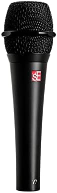 Briskdrop sE Electronics V7 Black Dynamic Supercardioid Handheld Microphone, Black - Bundle with 2 XLR Cables and 10 Cable Ties