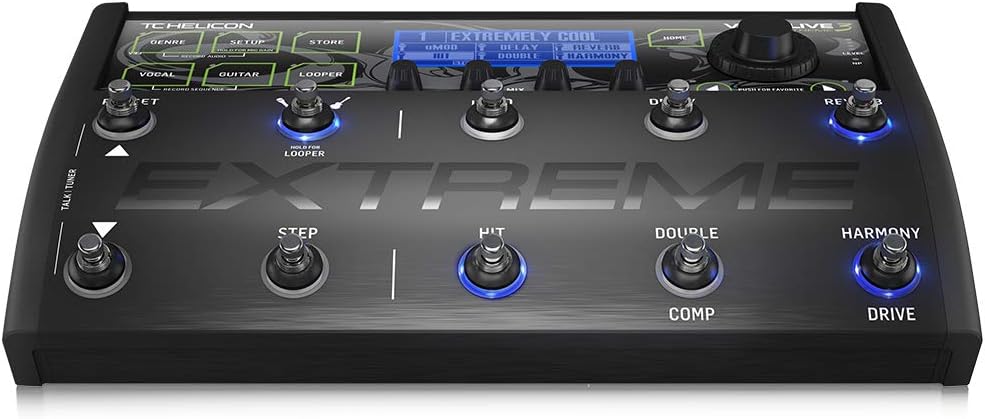 TC Helicon VOICELIVE 3 EXTREME Unrivaled Vocal and Guitar Effects Performance Floor Pedal with Backing Tracks, Looping, Automation and Audio Recording