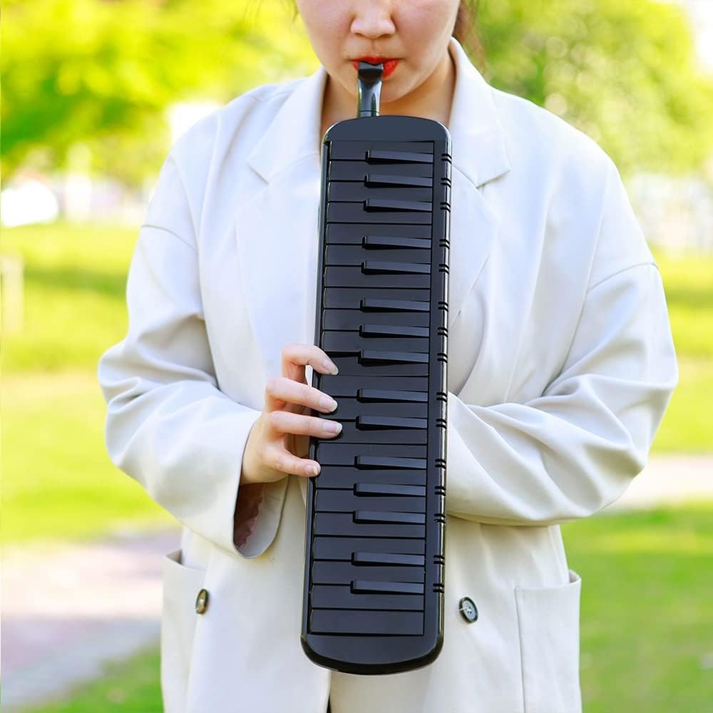 37-Key Melodica, Professional Mouth Melodica Keyboard Melodica Instrument For Adults, Students And Kids, With Soft Long Tubes, Short Mouthpieces And Carrying Bag