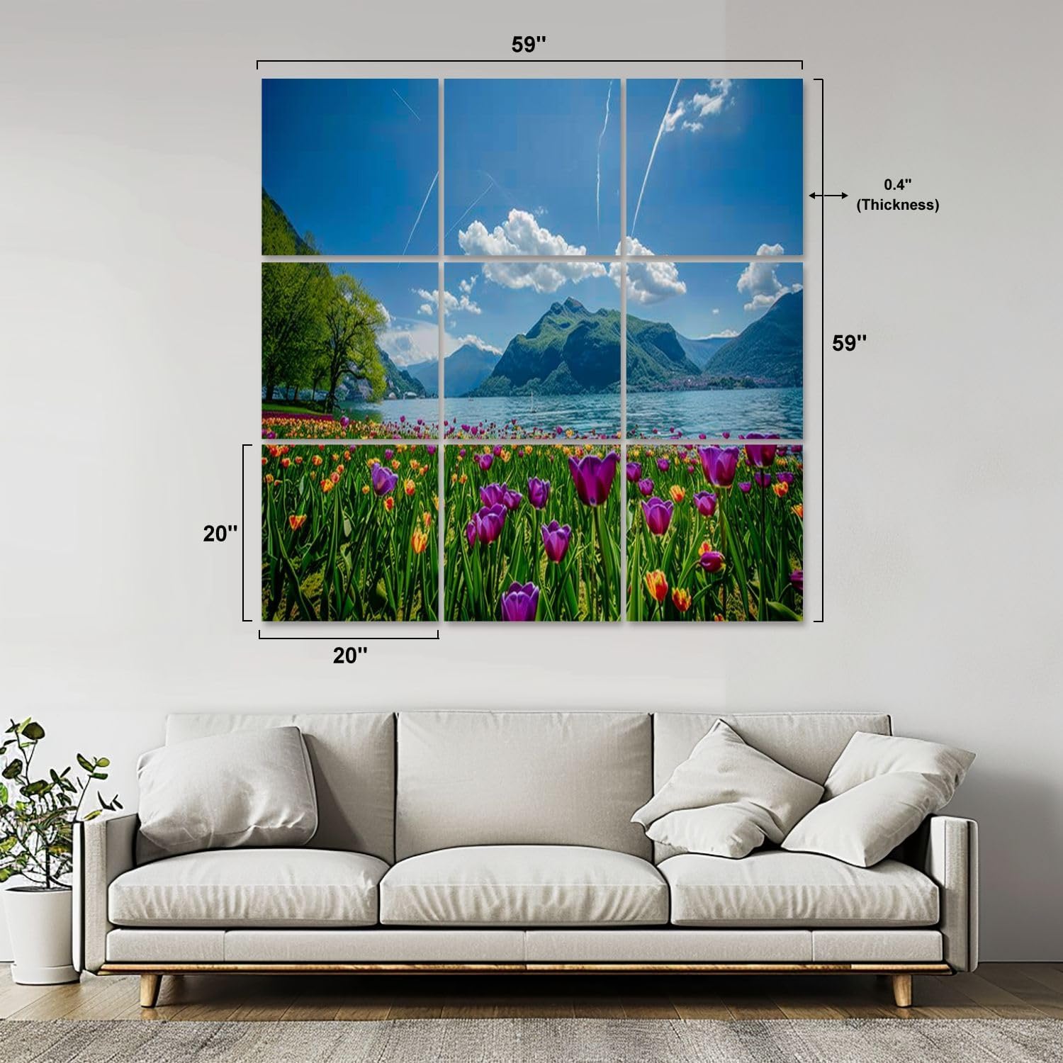 Art Acoustic Panels Self Adhesive Tulips photos Switzerland 9 Packs Decorative Soundproof Wall Panels Large Sound Absorbing Panels for Home Office 60