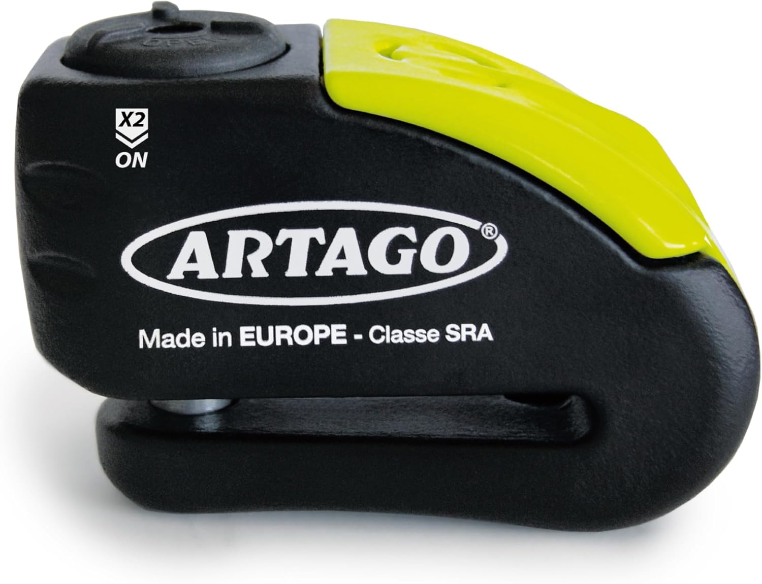 Artago 30X10 High-End Motorcycle Disc Lock with or without 120dB Alarm + Don't Touch System, 5mm Anti-Drill Security, SRA Approved, 10mm Double Locking Hardened Steel, Moto Anti Theft Wheel Brake Lock