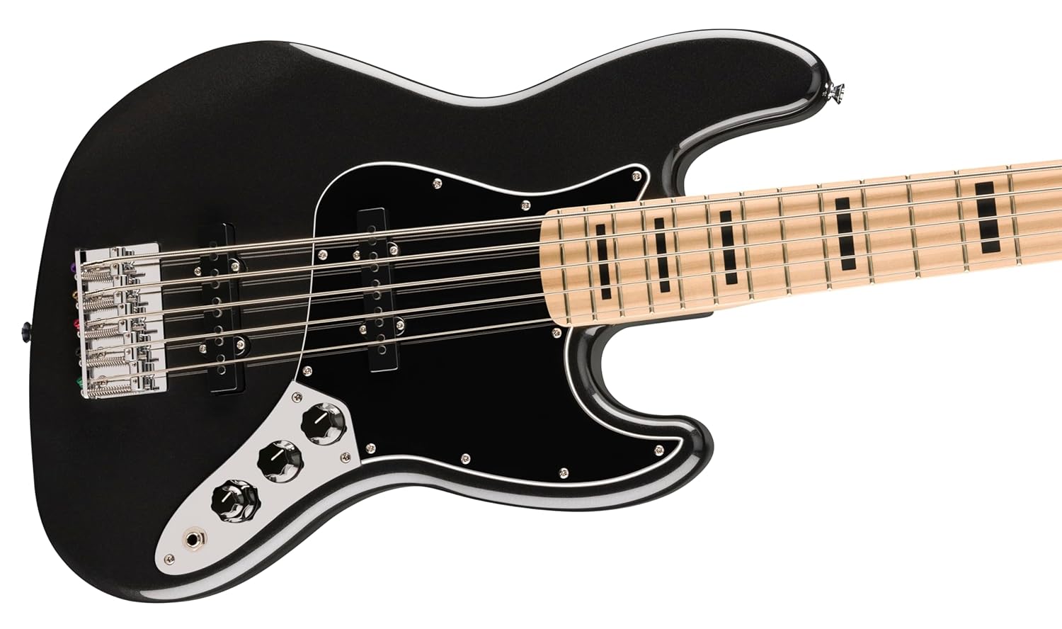 Affinity Series Active Jazz Bass V, Maple Fingerboard, Black Pickguard, Black Metallic