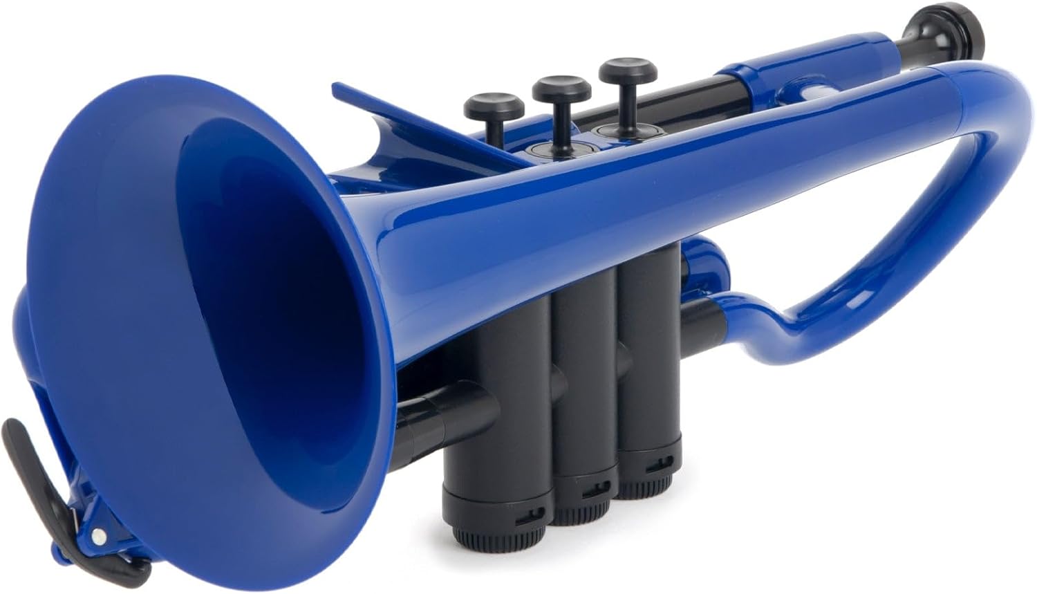 pInstrument pCornet Plastic Cornet - Mouthpieces and Carrying Bag - Lightweight, Versatile, Comfortable Ergonomic Grip - Bb Authentic Sound for Student & Beginner - Durable ABS Construction - Blue
