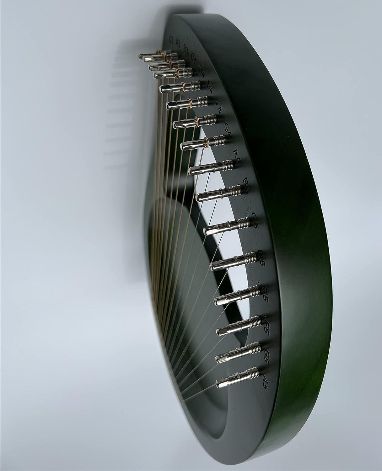 Lyre Harp, 16 Metal Strings Maple Saddle Mahogany Body Lyre Harp with All Accessories Included (Color:Green)(Green)