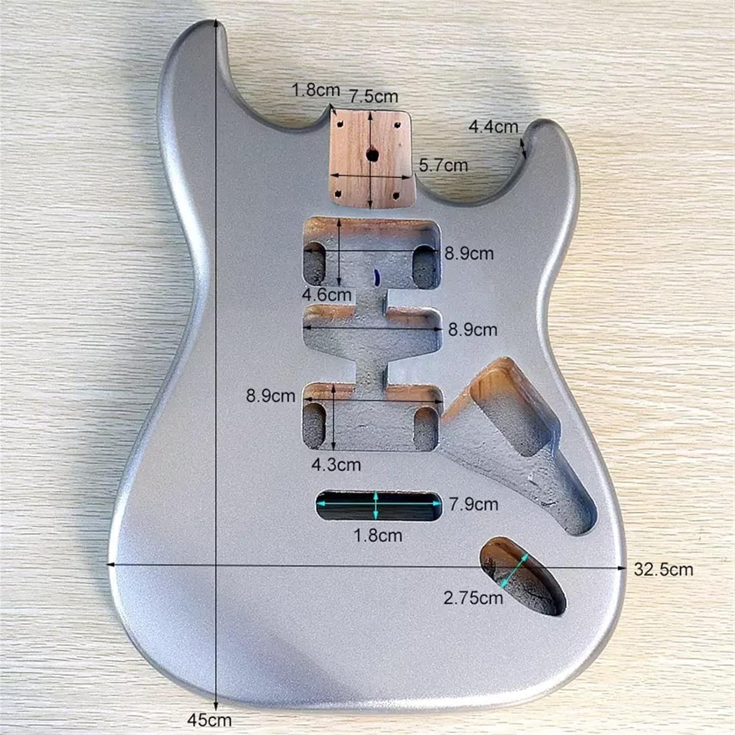 TSTS Alder Electric Guitar Body Finished Silver Color Standard Handmade Material DIY Kit Guitar DIY Accessory